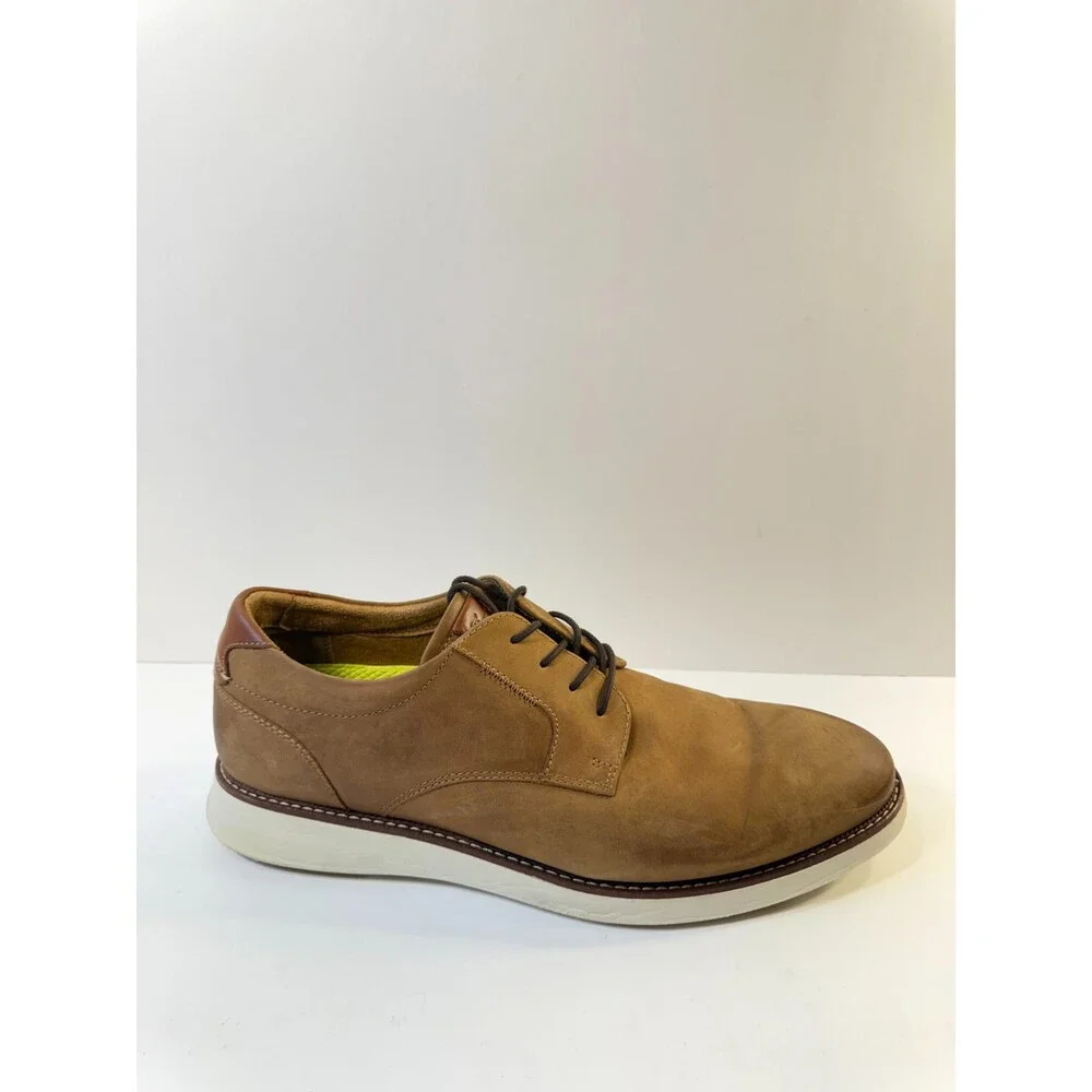Florsheim Mens Launch Plain Toe Oxford Brown Leather US 12 Wide